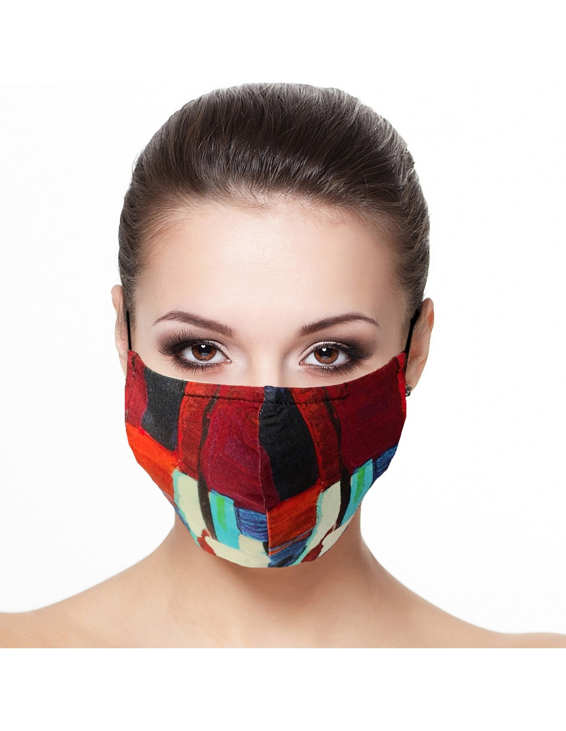 Masque De Protection Tissu Lavable CAT1-UNS1 - Coton 100% Fabriqué En France, Normes AFNOR - Lot De 2 Avec Barrette Nasale - Taille S Enfant/Adulte Fin